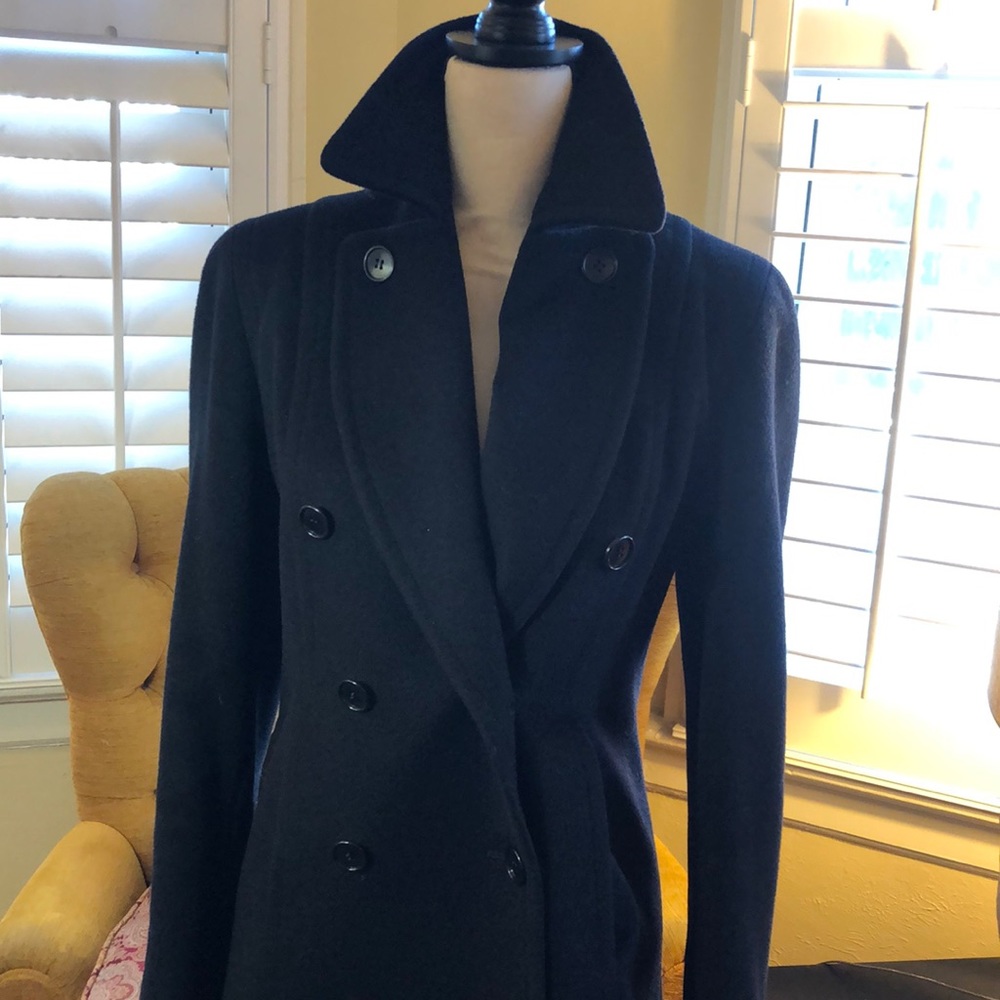 Calvin Kline VTG black peacoat 100% soft wool 4/6
